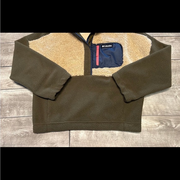 Columbia Sportswear Mens Sherpa Fuzzy Brown Pullover Jacket Coat Size Large - Picture 2 of 9